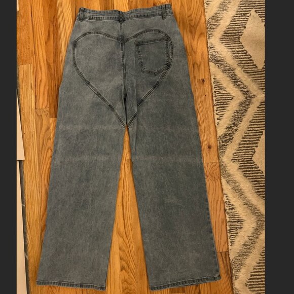 Slit Front Wide Leg Jeans - Picture 3 of 5
